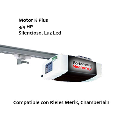 Kort Plus Motor Silencioso – 3/4HP – Luz Led – Para Porton Electrico Automatico Corredizo Ascendente o Abatible